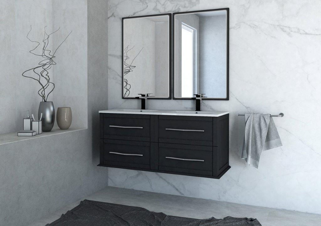 Тумба с раковиной подвесная CEZARES 120 см TIFFANY 54955 Nero Grafite в 100Kran: Широкий выбор и доступные цены.