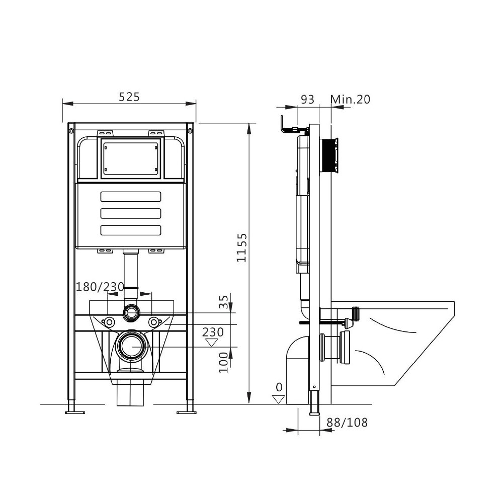 Инсталляция для подвесного унитаза Maretti AC11P5211 без клавиши в 100Kran: Широкий выбор и доступные цены.