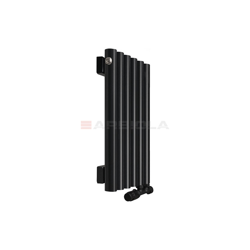 Вертикальный радиатор с нижним подключением Arbiola Iris V 108496 24,2 х 60 см черный матовый ral 9005 от интернет-магазина сантехники 100Kran!
