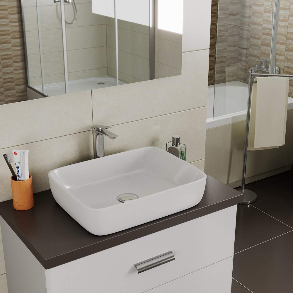 Раковина накладная D&K Berlin 50 см DT1431316 белая в 100Kran: Широкий выбор и доступные цены.