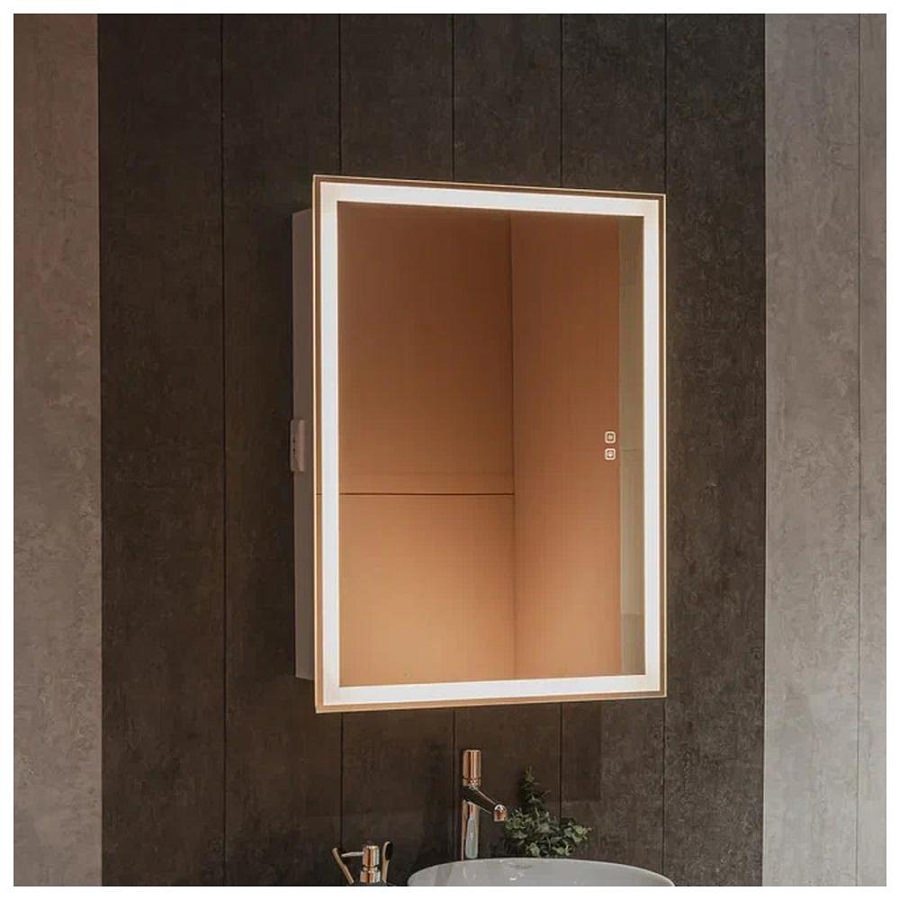 Зеркальный шкаф с подсветкой Silver Mirrors Киото Flip 60 х 80 см - 2.2 LED-00003023 сенсорный выключатель, ТХ, подогрев создать уют и комфорт, это просто!