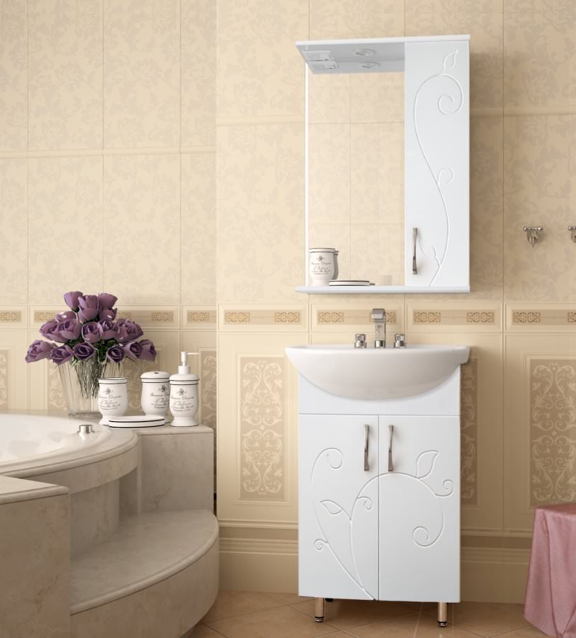 Тумба под раковину  напольная  Style Line Эко Фьюжн №9 55 см белый ЛС-00000073 в 100Kran: Широкий выбор и доступные цены.