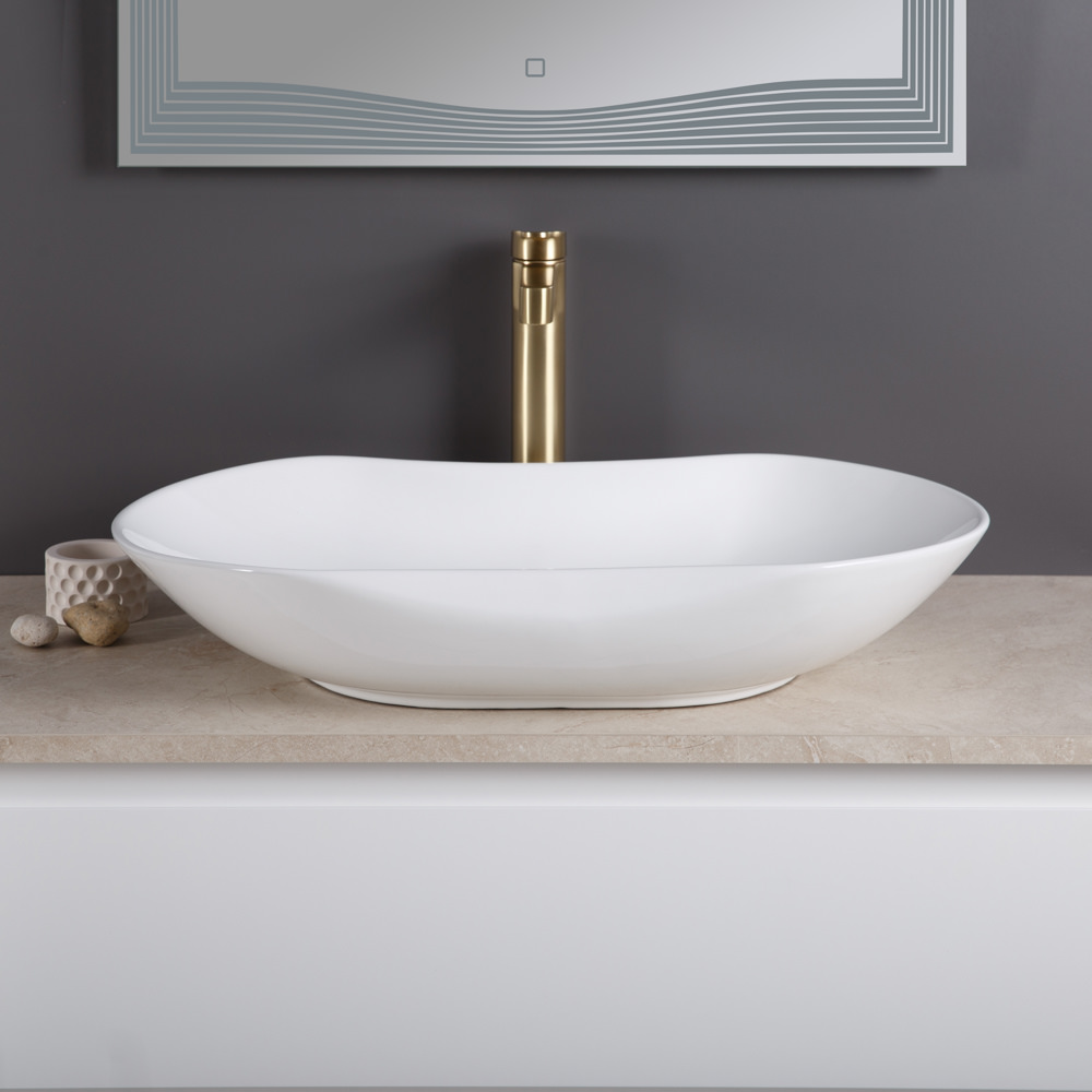 Накладная раковина BelBagno BB1334 41  см белая глянцевая в 100Kran: Широкий выбор и доступные цены.