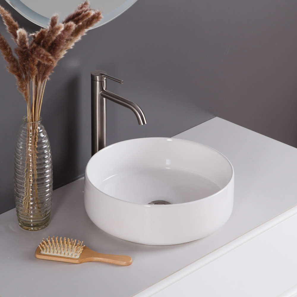 Накладная раковина BelBagno BB1357 37,5  см белая глянцевая в 100Kran: Широкий выбор и доступные цены.