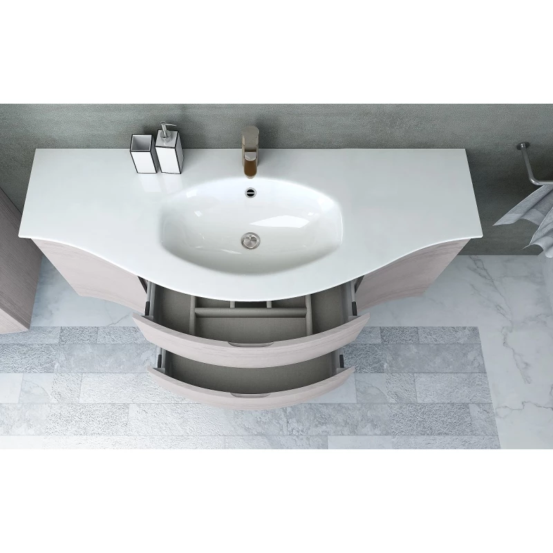 Тумба с раковиной подвесная с двумя выдвижными ящиками VAGUE CEZARES 70 см 54847 Rovere sbiancato в 100Kran: Широкий выбор и доступные цены.