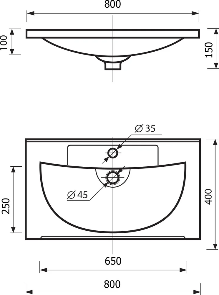 Раковина мебельная Misty EVVA - 80 белая Р-Евв14080-Д в 100Kran: Широкий выбор и доступные цены.
