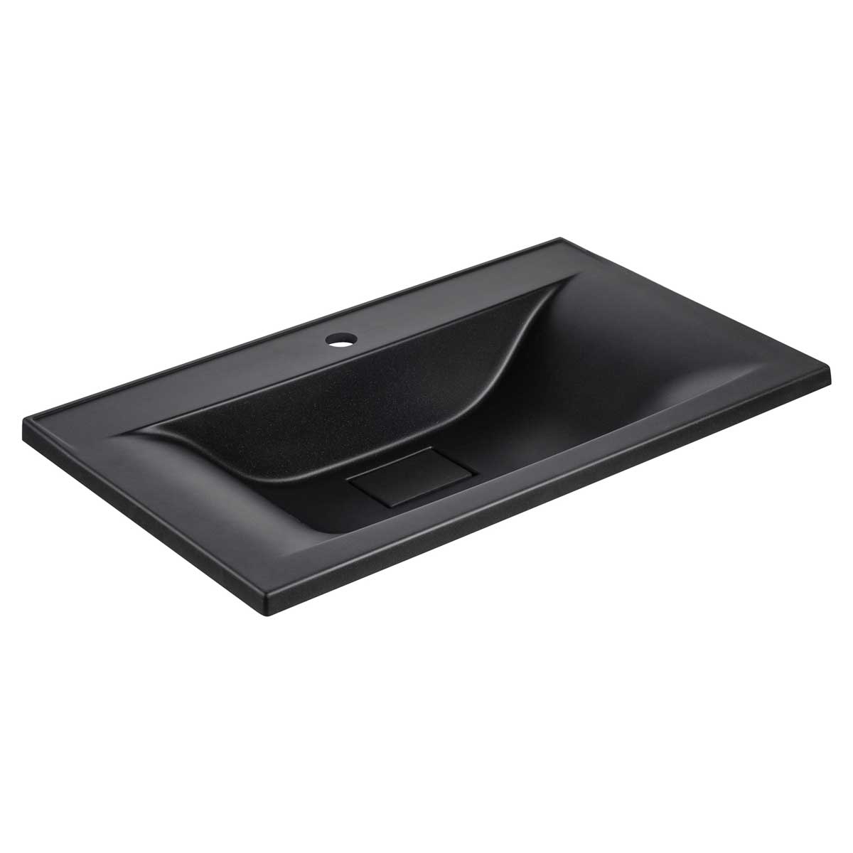 Раковина Vincea VCB-3M750B 75 из кварцевого камня цвет черный в 100Kran: Широкий выбор и доступные цены.