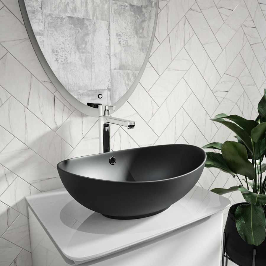 Раковина накладная Maretti Eleganza EN13NS48-560 59 см черная в 100Kran: Широкий выбор и доступные цены.