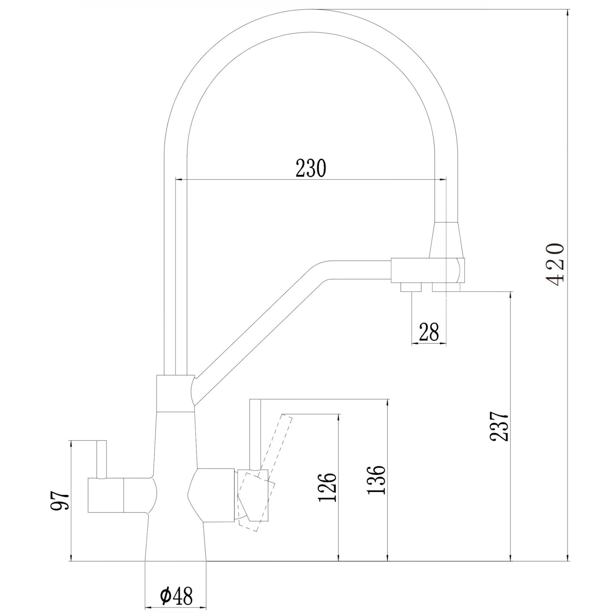 Смеситель для кухни с подключением к фильтру Fmark FS0662-C01 бронза в 100Kran: Широкий выбор и доступные цены.