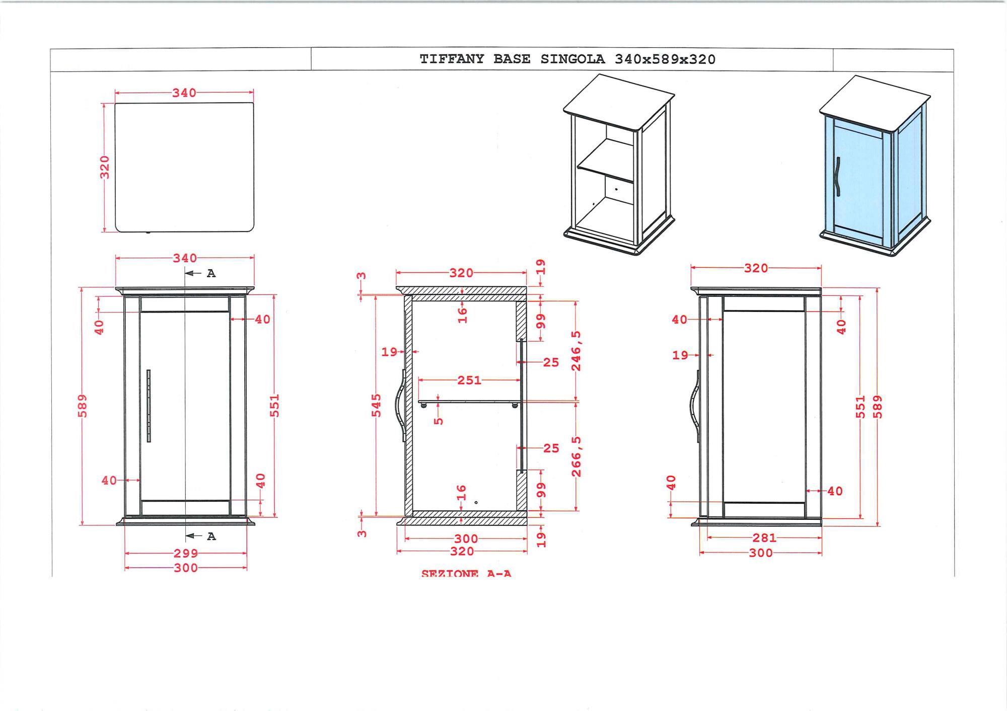 Шкаф подвесной с одной распашной дверцей, реверсивный CEZARES 34 см TIFFANY 54961 Nero grafite в 100Kran: Широкий выбор и доступные цены.