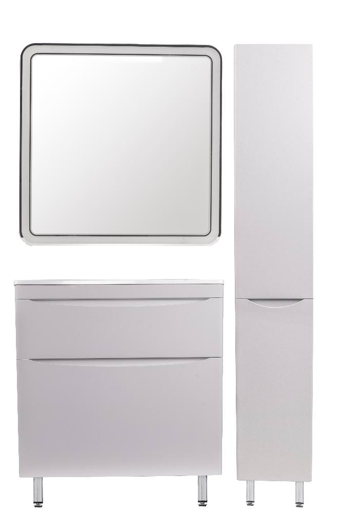 Тумба с раковиной напольная  Style Line  Бергамо мини 80 2 ящ. Люкс антискрейтч белый PLUS СС-00002314 в 100Kran: Широкий выбор и доступные цены.