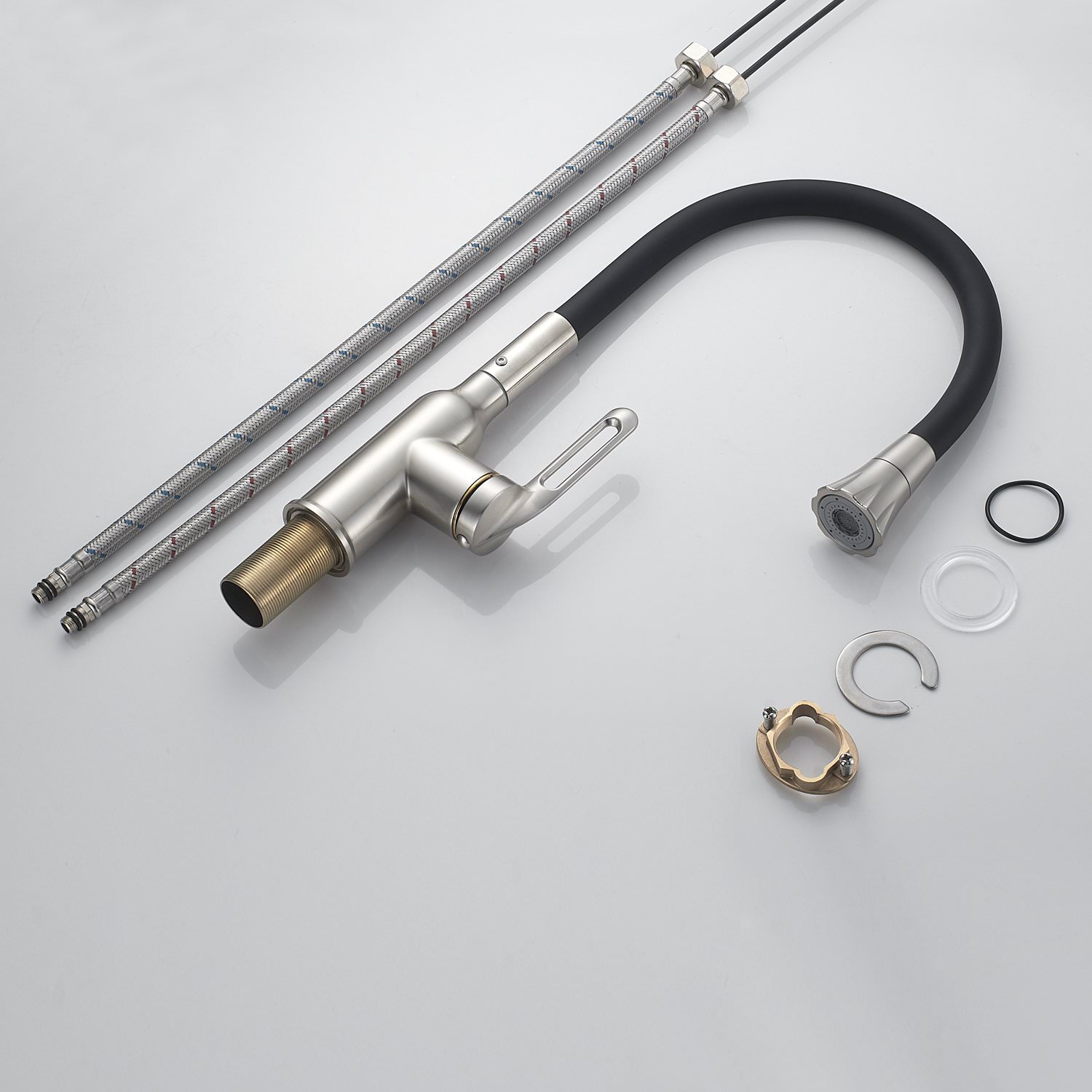 Смеситель для кухни с гибким изливом Raffine F303L-3 сатин в 100Kran: Широкий выбор и доступные цены.