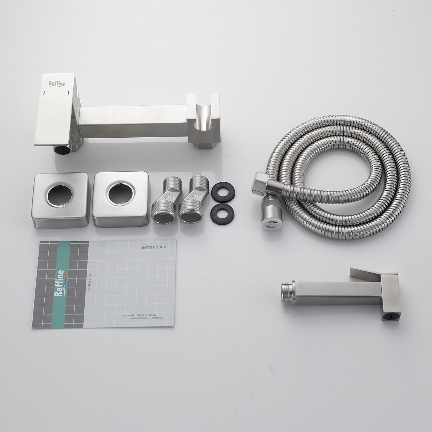 Гигиенический душ со смесителем Raffine F237L сатин в 100Kran: Широкий выбор и доступные цены.