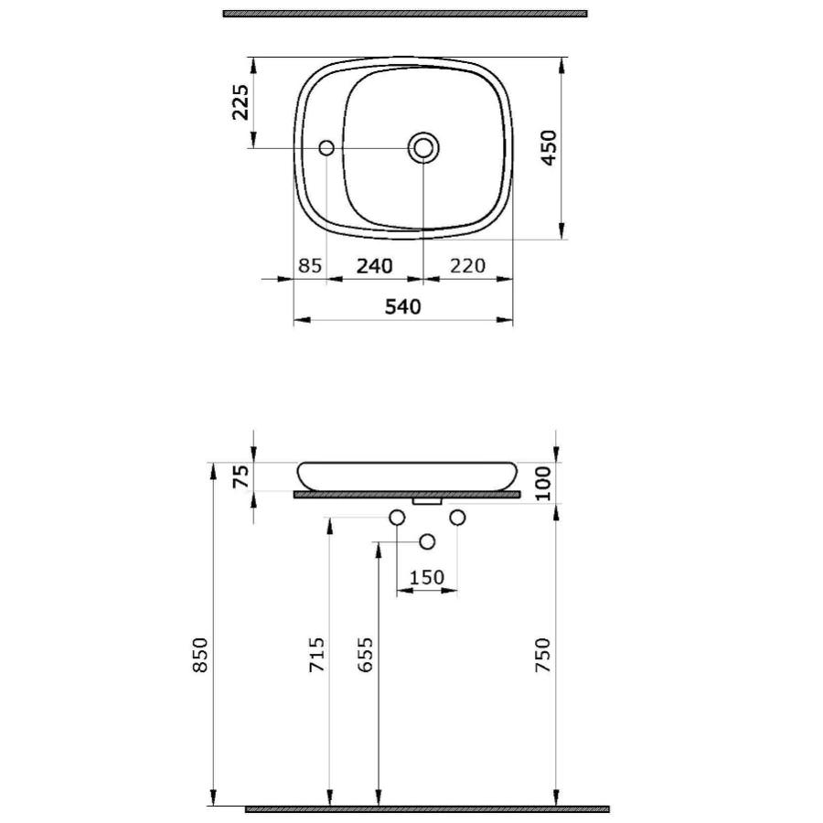 Раковина накладная Ambassador Diamond 126T21101 540*450*100 красная в 100Kran: Широкий выбор и доступные цены.