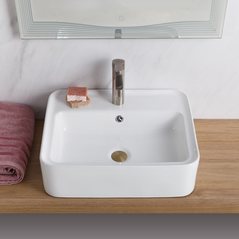 Накладная раковина BelBagno BB1367 42  см белая глянцевая в 100Kran: Широкий выбор и доступные цены.