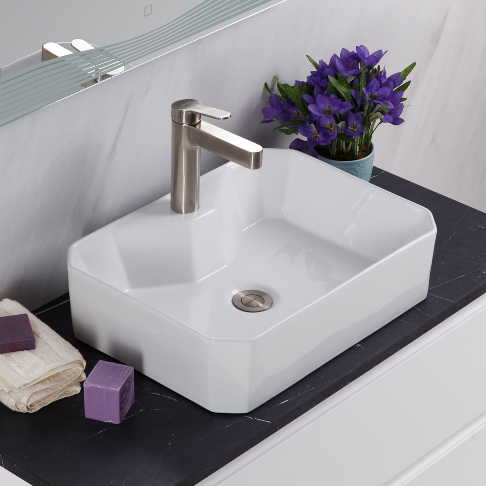 Накладная раковина BelBagno BB1387 37,5  см белая глянцевая в 100Kran: Широкий выбор и доступные цены.