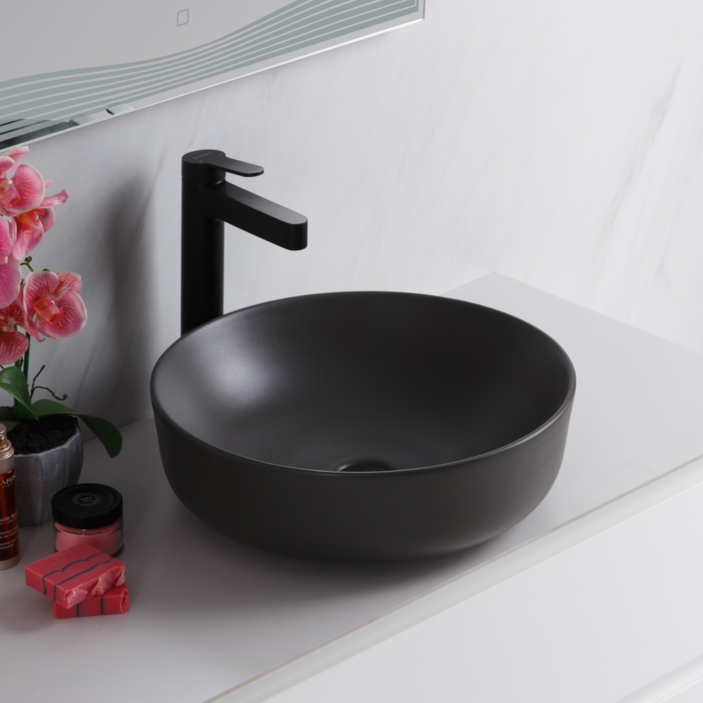 Накладная раковина BelBagno BB1315-H311 41  см серая матовая в 100Kran: Широкий выбор и доступные цены.