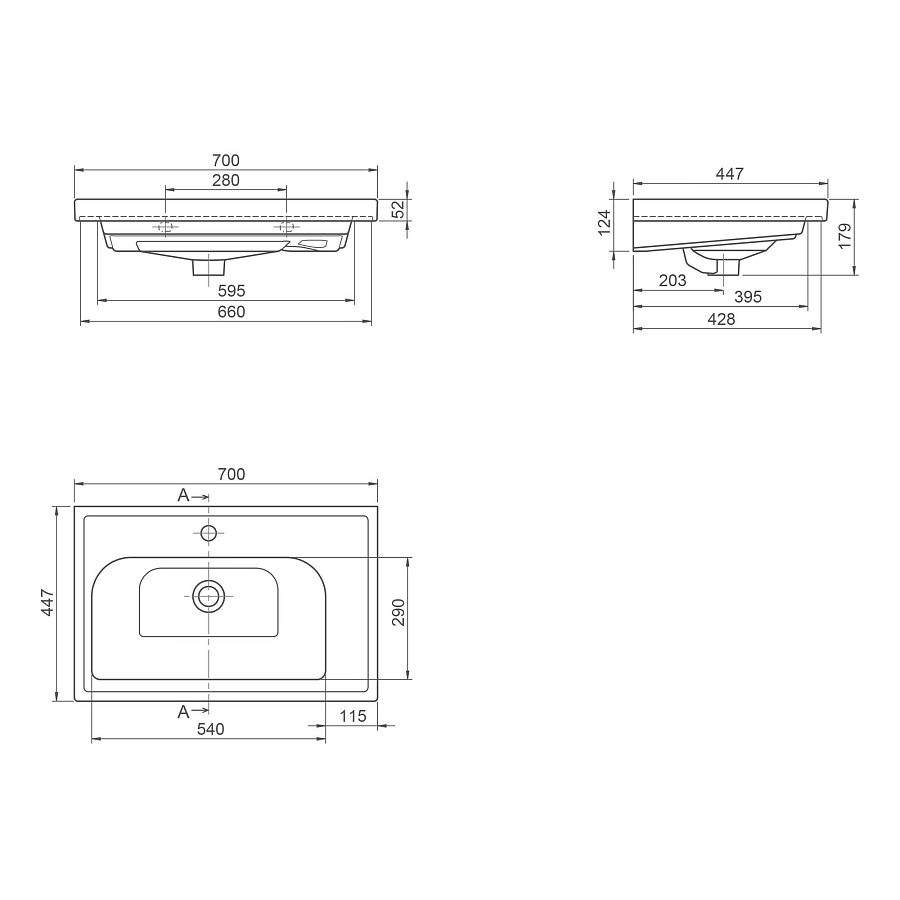 Раковина мебельная CeraStyle Frame 70 см 031100-u белая в 100Kran: Широкий выбор и доступные цены.