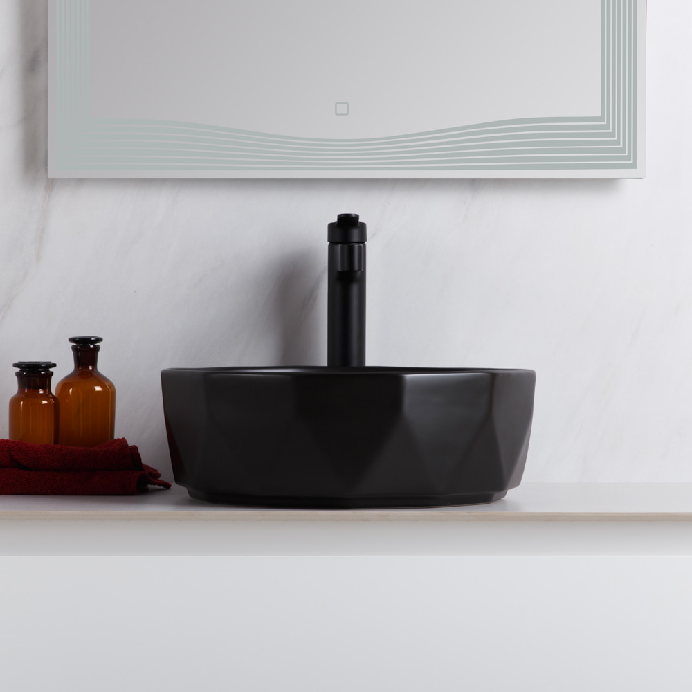 Накладная раковина BelBagno BB1409H301 41  см черная глянцевая в 100Kran: Широкий выбор и доступные цены.