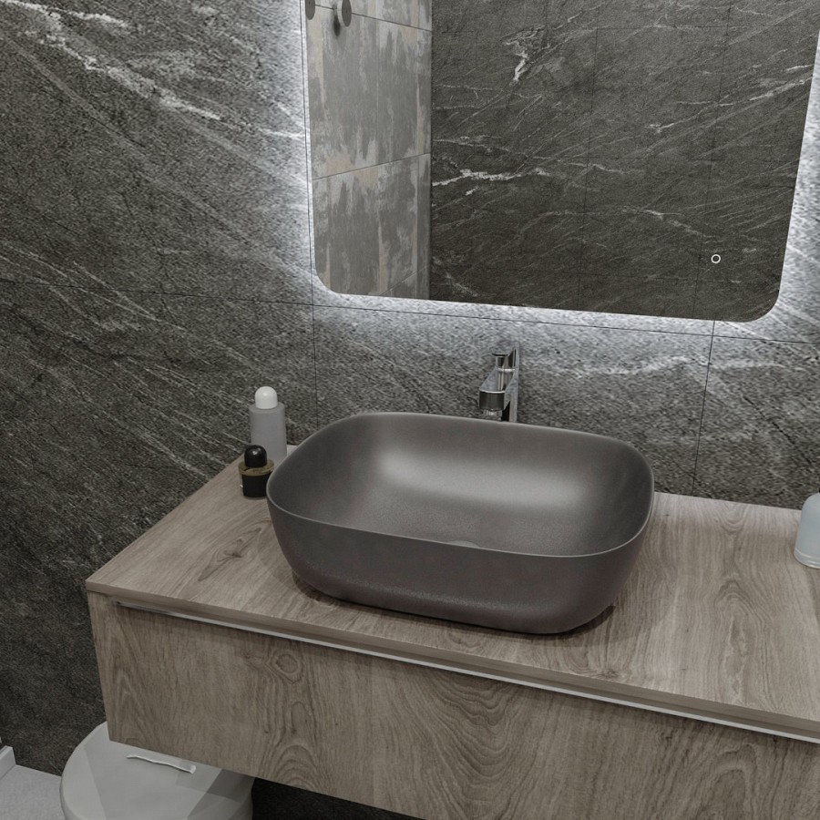 Раковина накладная Maretti Florenza FL13NS25-985 49 см серая в 100Kran: Широкий выбор и доступные цены.