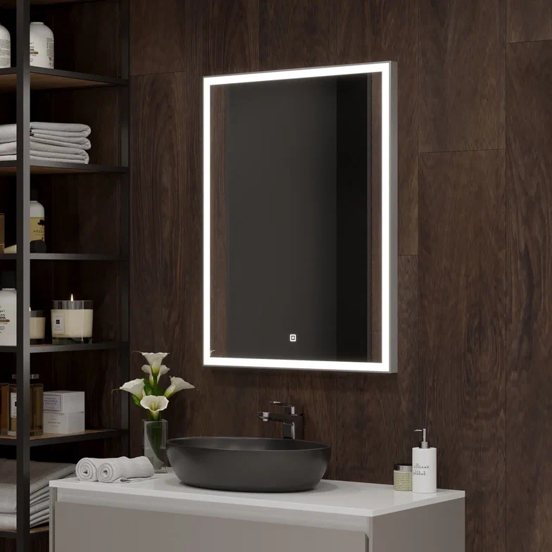 Зеркало с подсветкой "Frame Silver LED" 600х800 100Kran: Широкий выбор и доступные цены.