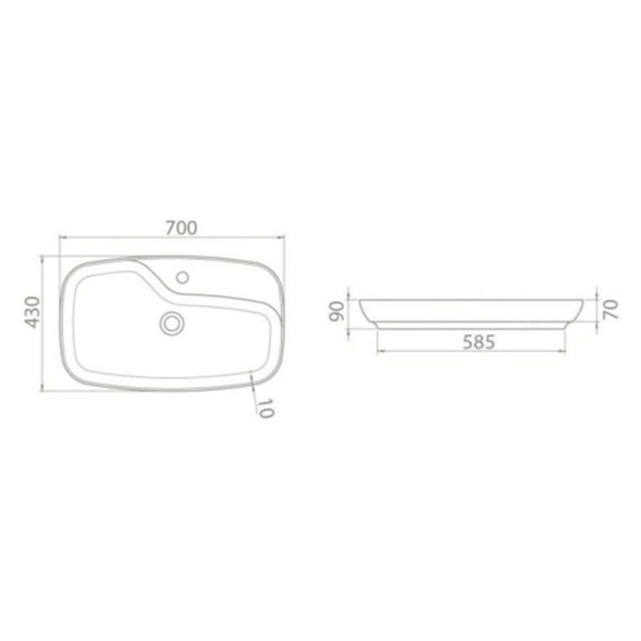 Раковина мебельная CeraStyle Nova 70 см 074400-u-01 белая в 100Kran: Широкий выбор и доступные цены.