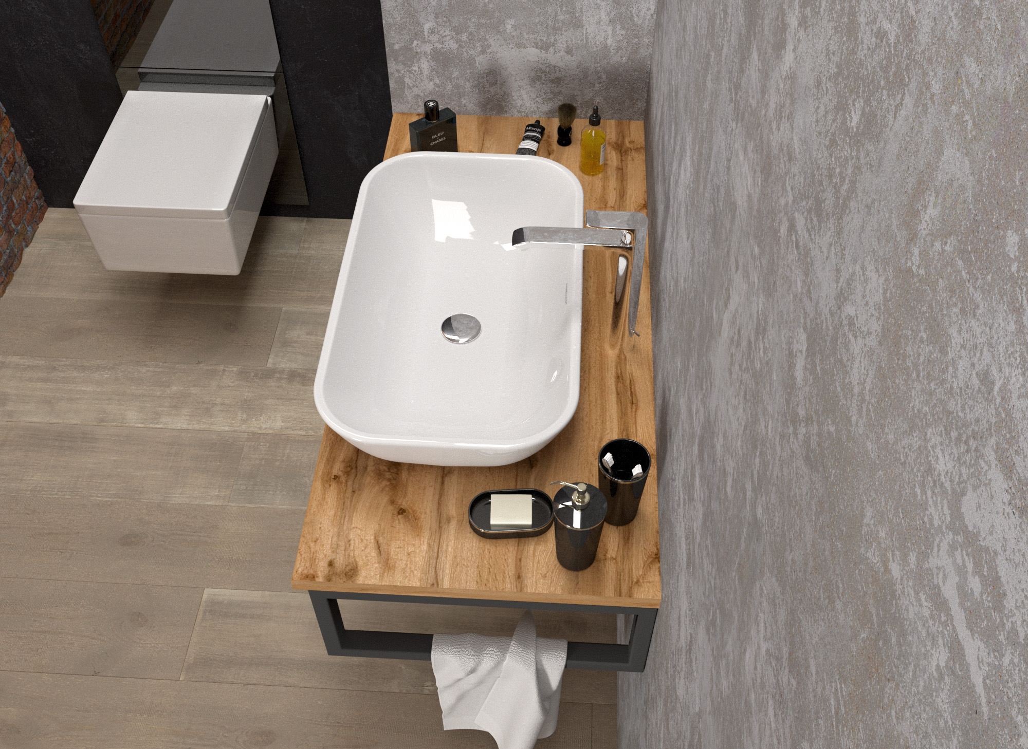 Столешница под раковину 1Marka GRUNGE LOFT 70 Дуб Вотан Ц0000015936 в 100Kran: Широкий выбор и доступные цены.