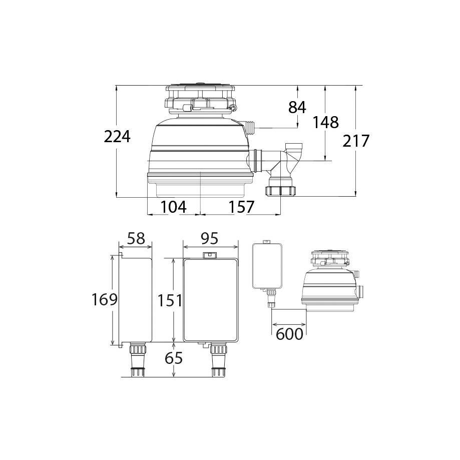 Измельчитель пищевых отходов STATUS NEXT 200 Compact, бытовой 09810701 в 100Kran: Широкий выбор и доступные цены.