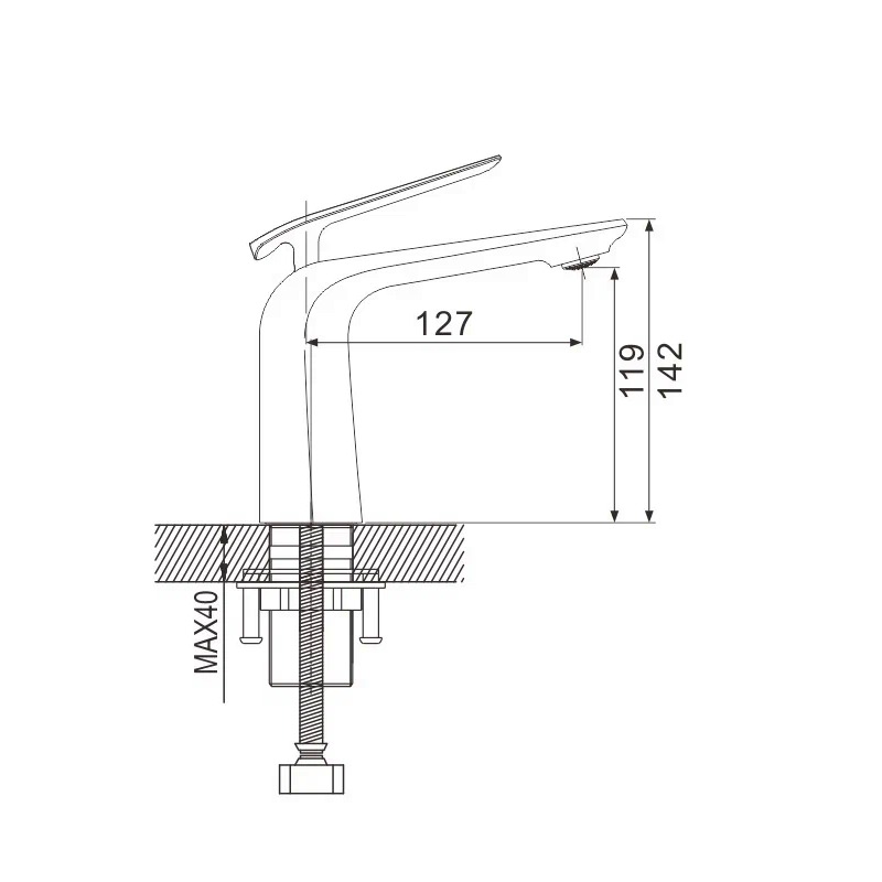 Смеситель для раковины Rose R13H R1301H черный в 100Kran: Широкий выбор и доступные цены.
