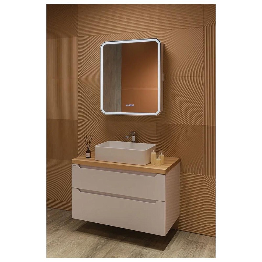 Зеркальный шкаф с подсветкой Silver Mirrors Фиджи 70 х 80 см - 3.2 LED-00002978 правый часы, ТХ, подогрев, сенсорный выключатель создать уют и комфорт, это просто!