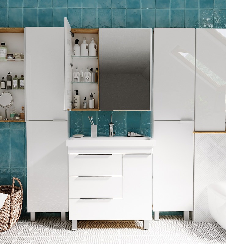 Зеркальный шкаф 1Marka  Gaula 80 2д.White У92513 белый создать уют и комфорт, это просто!