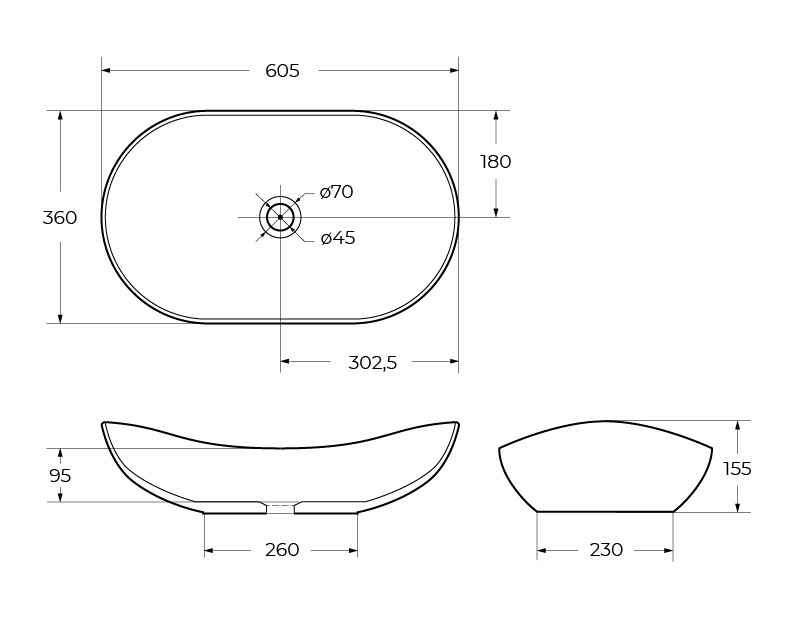 Накладная раковина BelBagno BB1404-H301 60,5  см черная матовая в 100Kran: Широкий выбор и доступные цены.