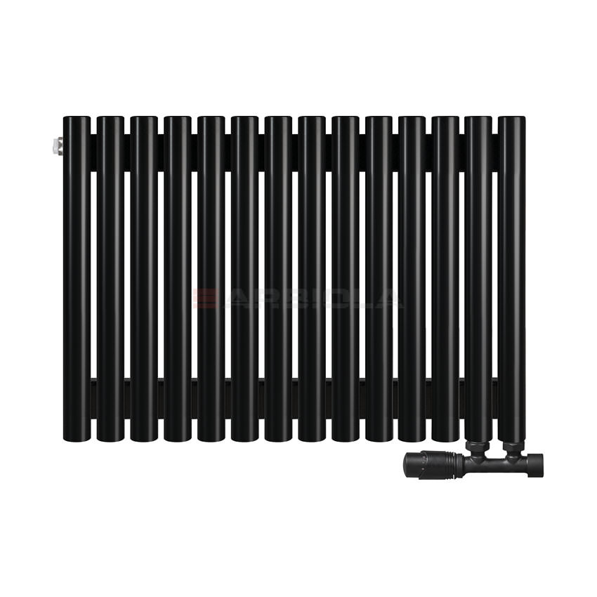 Вертикальный радиатор с нижним подключением Arbiola Iris V 108523 69,2 х 60 см черный матовый ral 9005 от интернет-магазина сантехники 100Kran!