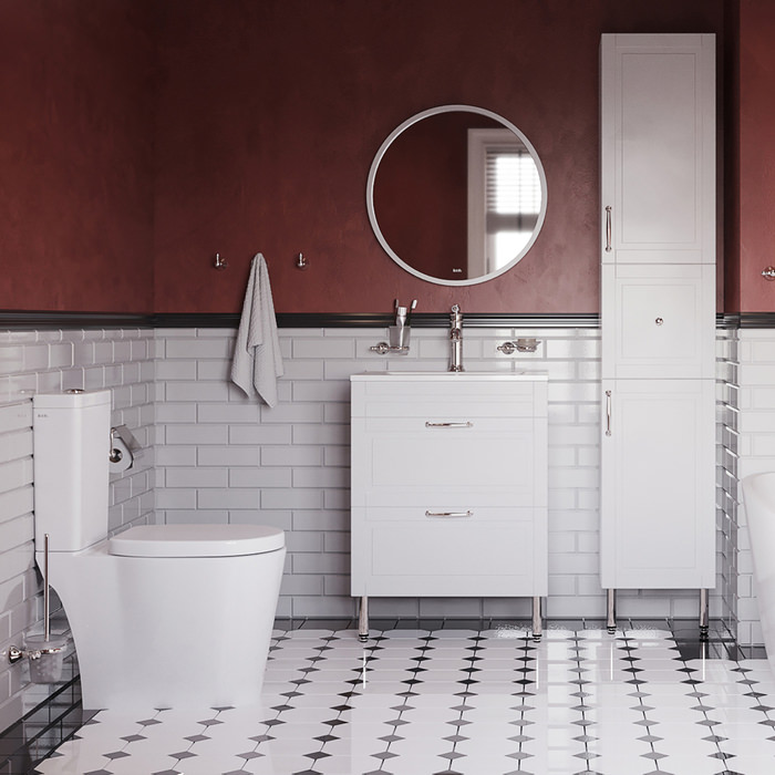 Тумба с раковиной напольная 60 см Oxford IDDIS OXF60W0i95K белая в 100Kran: Широкий выбор и доступные цены.