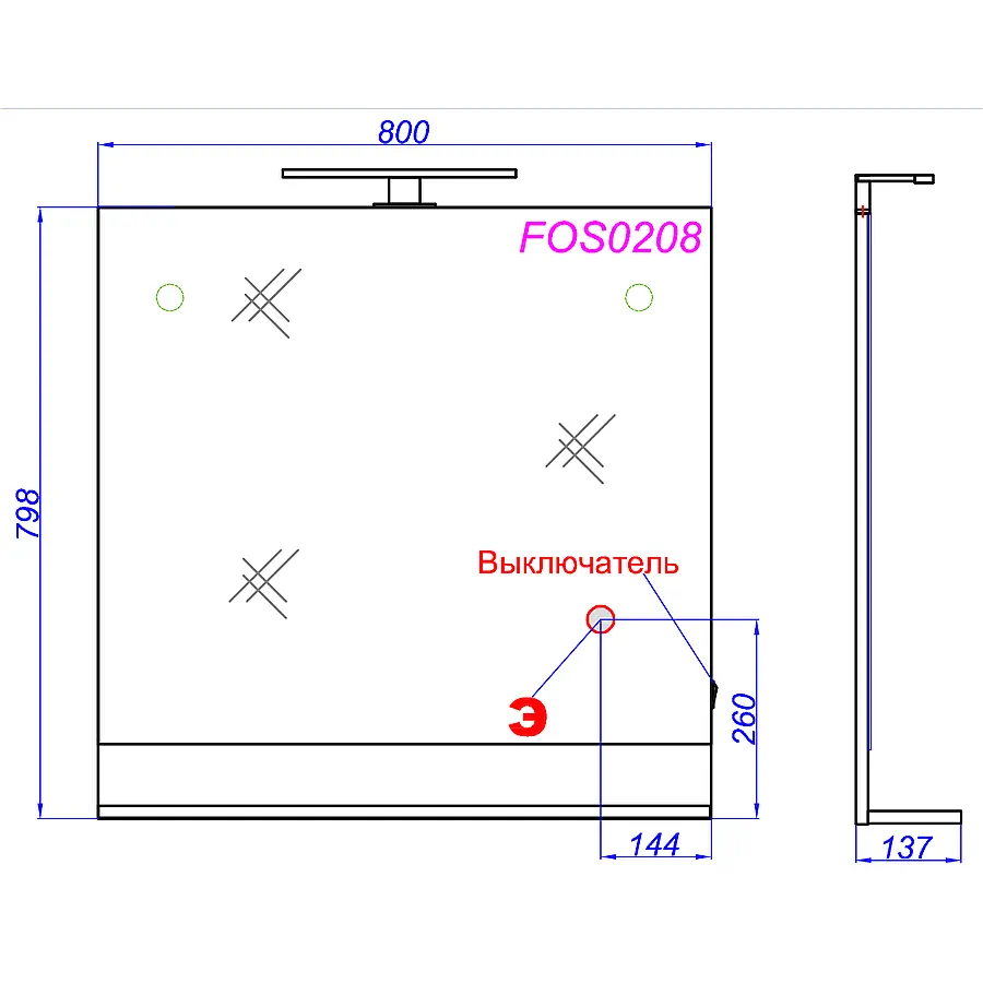 Зеркало с подсветкой AQWELLA Foster 80 см  Дуб сонома FOS0208DS 100Kran: Широкий выбор и доступные цены.