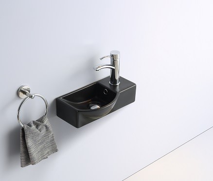 Раковина подвесная  CeramaLux 7947ALMB 41 см черная матовая в 100Kran: Широкий выбор и доступные цены.