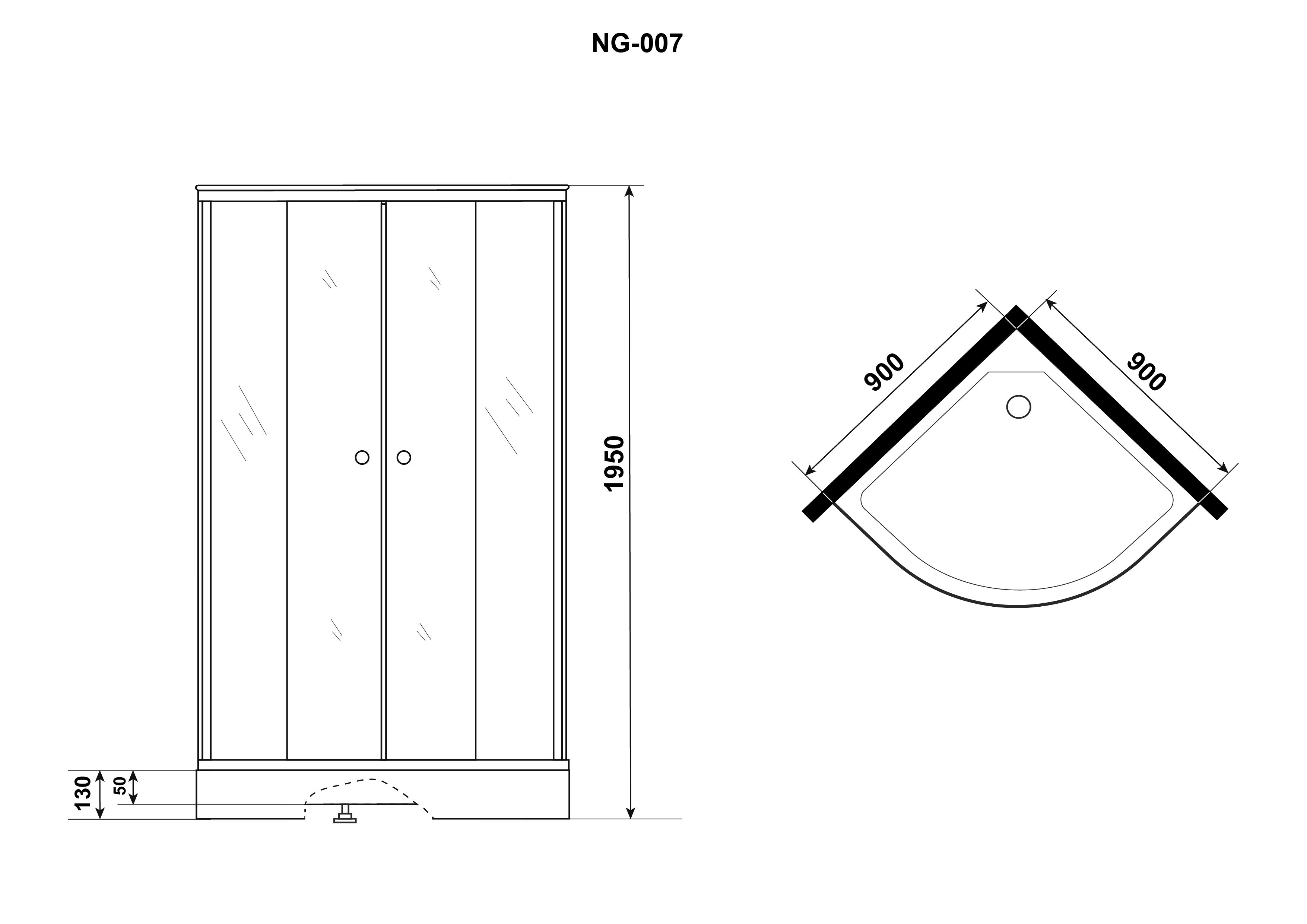 Душевой уголок Niagara NG-007-14T 900х900х1950 низкий поддон 13 см стекло ТОНИРОВАННОЕ в 100Kran: Широкий выбор и доступные цены.