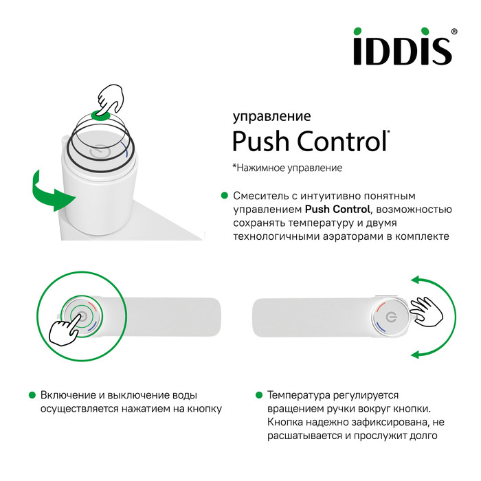 Смеситель для раковины IDDIS Slide SLIWTBTi01 белый матовый в 100Kran: Широкий выбор и доступные цены.
