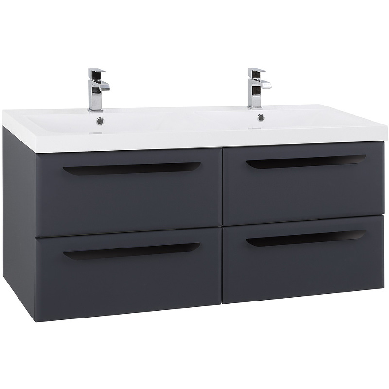 Тумба с раковиной подвесная CEZARES 120 см ECO-1200-4C-SO-2-GR-P Grafito в 100Kran: Широкий выбор и доступные цены.