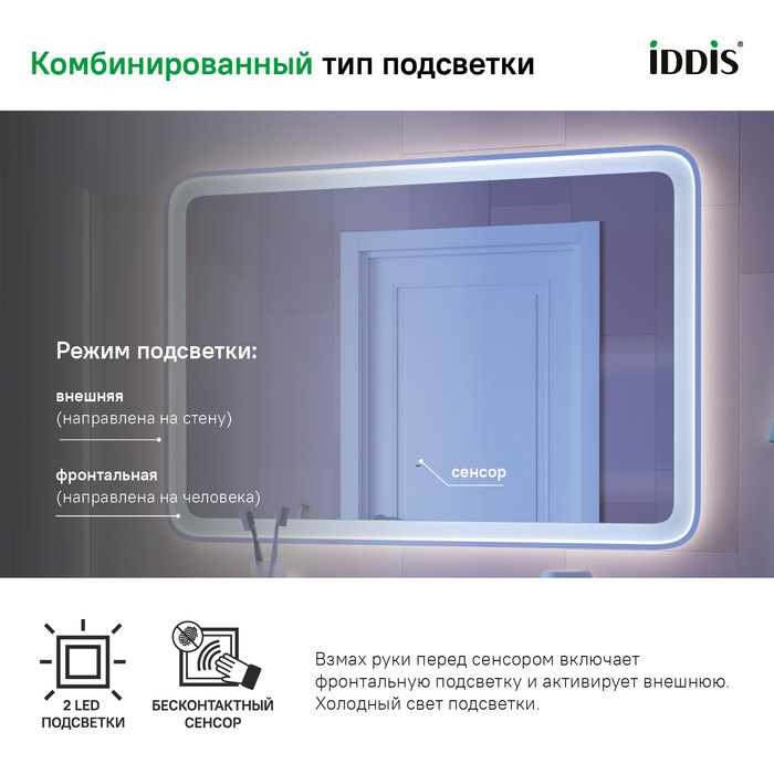 Зеркало с подсветкой 100 см Esper IDDIS ESP1000i98 100Kran: Широкий выбор и доступные цены.