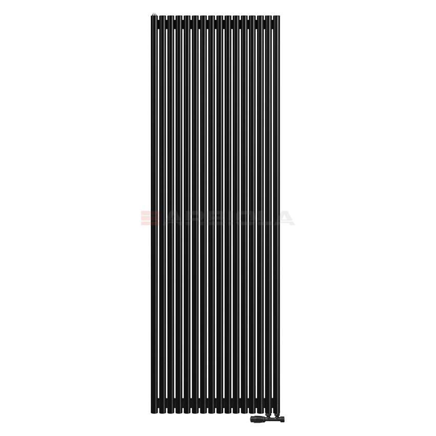 Вертикальный радиатор с нижним подключением Arbiola Iris V 109015 79,2 х 250 см черный матовый ral 9005 от интернет-магазина сантехники 100Kran!