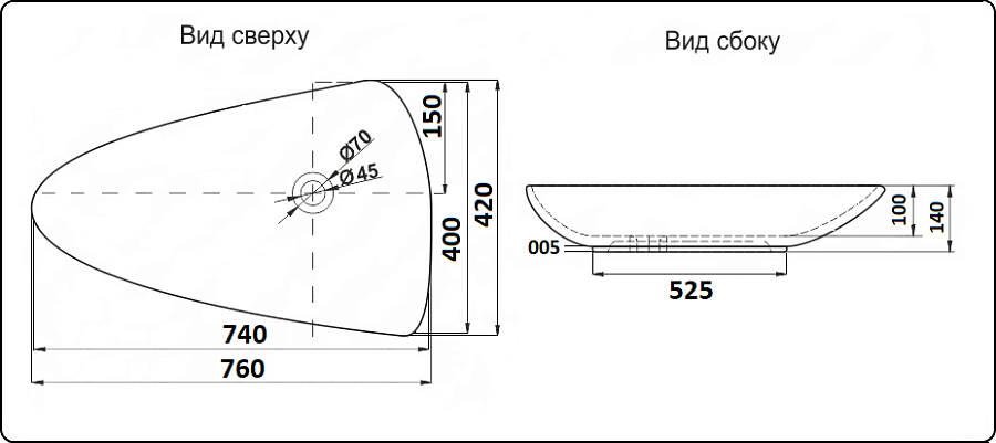 Раковина накладная  CeramaLux 7862 76 см белая в 100Kran: Широкий выбор и доступные цены.