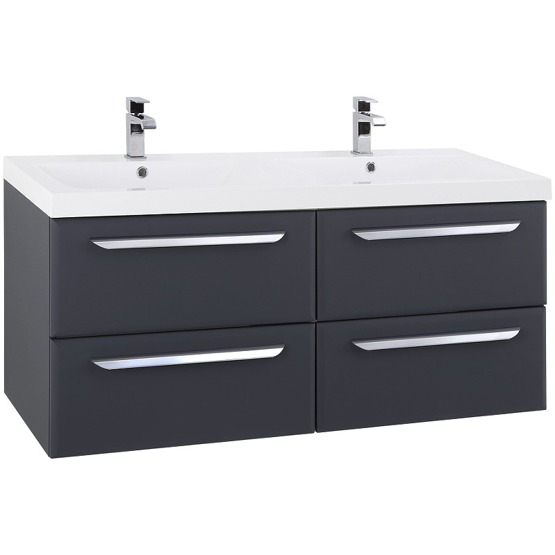 Тумба с раковиной подвесная CEZARES 120 см ECO-1200-4C-SO-2-GR-P Grafito в 100Kran: Широкий выбор и доступные цены.