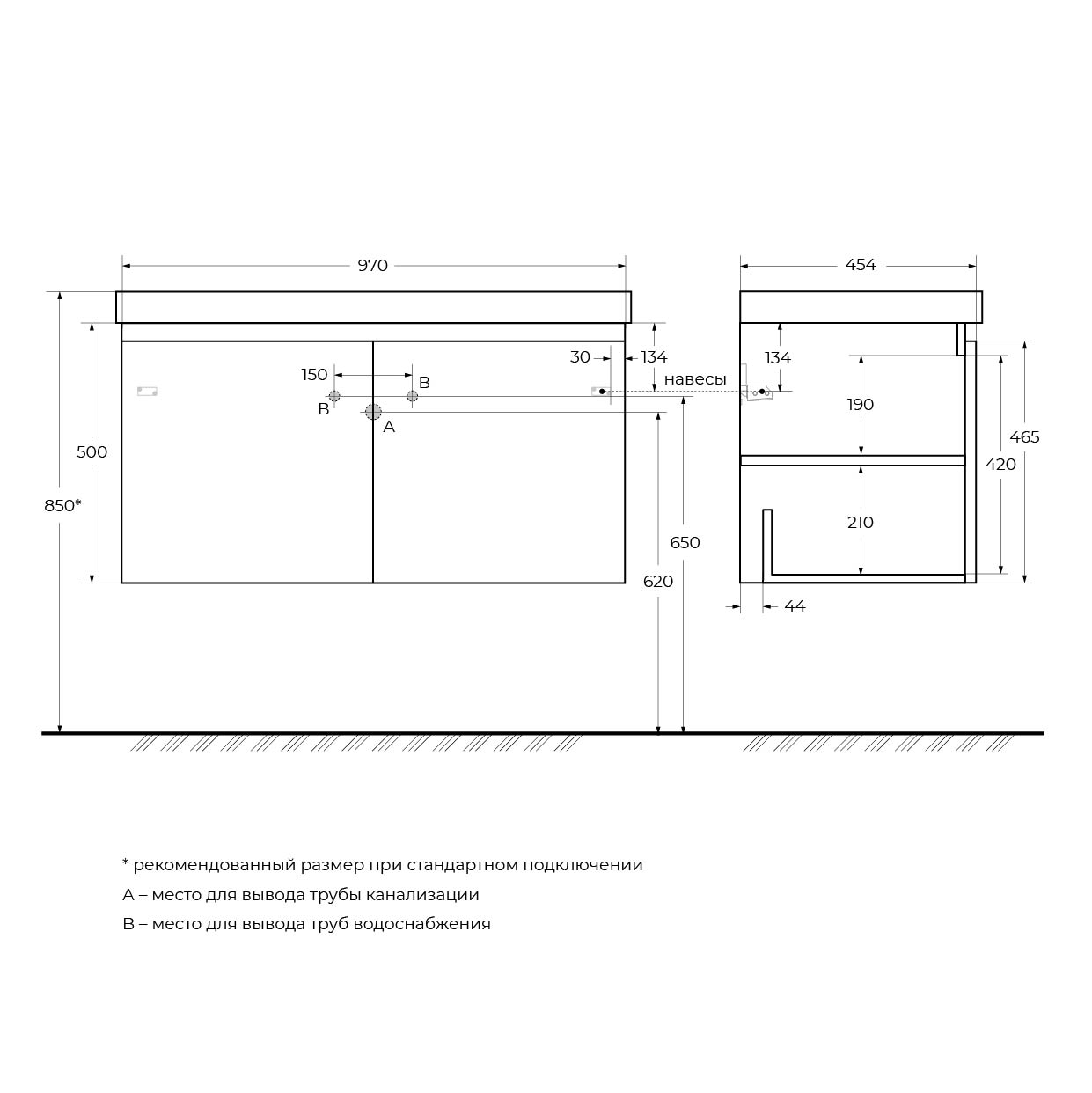 Тумба с раковиной подвесная CEZARES 100 см GIUBILEO-1000-2A-SC-BL Bianco Lucido в 100Kran: Широкий выбор и доступные цены.
