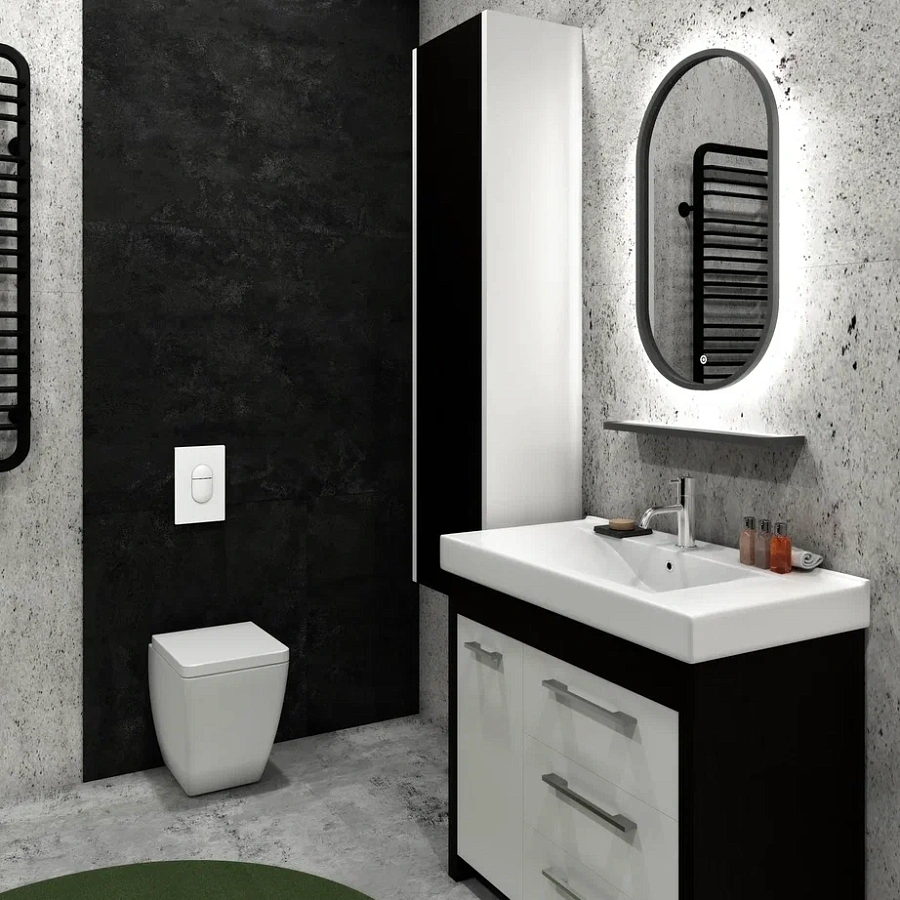 Зеркало с подсветкой Continent Prime standart  45 x 80 см ЗЛП1079 100Kran: Широкий выбор и доступные цены.