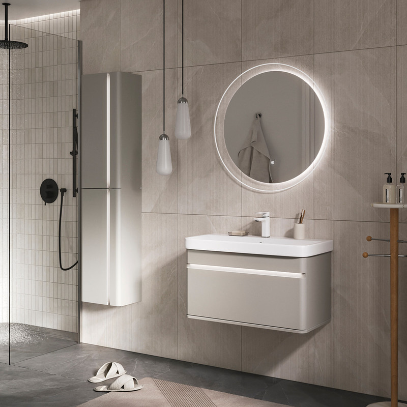 Тумба под раковину подвесная EQUIL Элеганте 80.1Я/Elegante 80.1Y tpELGNT80.1Y (9595)-25.27 амарок/ белая в 100Kran: Широкий выбор и доступные цены.