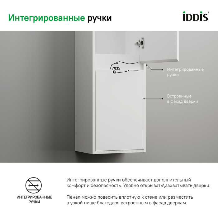 Пенал подвесной 35 см Esper IDDIS ESP35W0i97 белый в 100Kran: Широкий выбор и доступные цены.