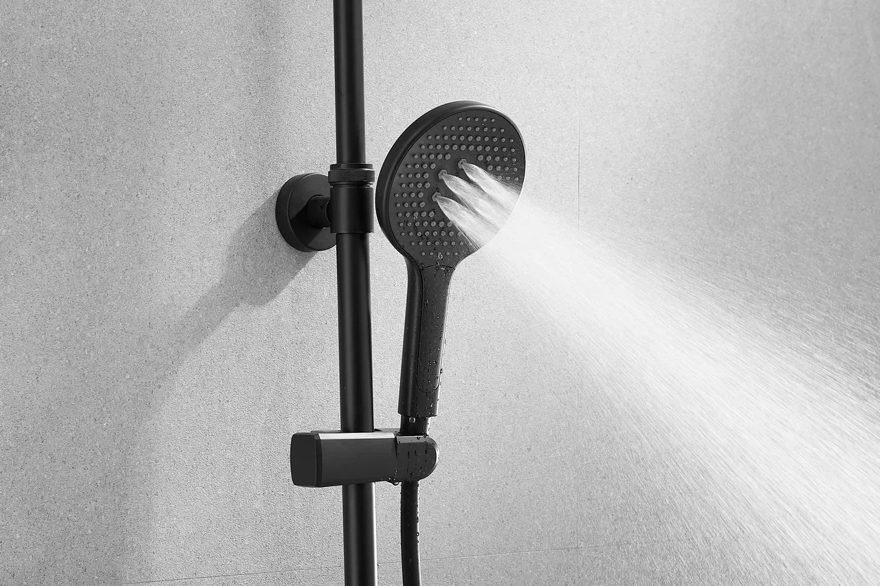 Душевая система с термостатом Rose R3996H черный в 100Kran: Широкий выбор и доступные цены.