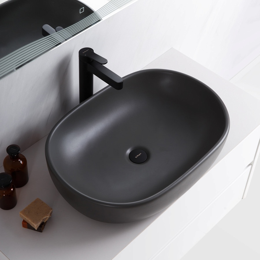 Накладная раковина BelBagno BB1084-H311 60  см серая матовая в 100Kran: Широкий выбор и доступные цены.