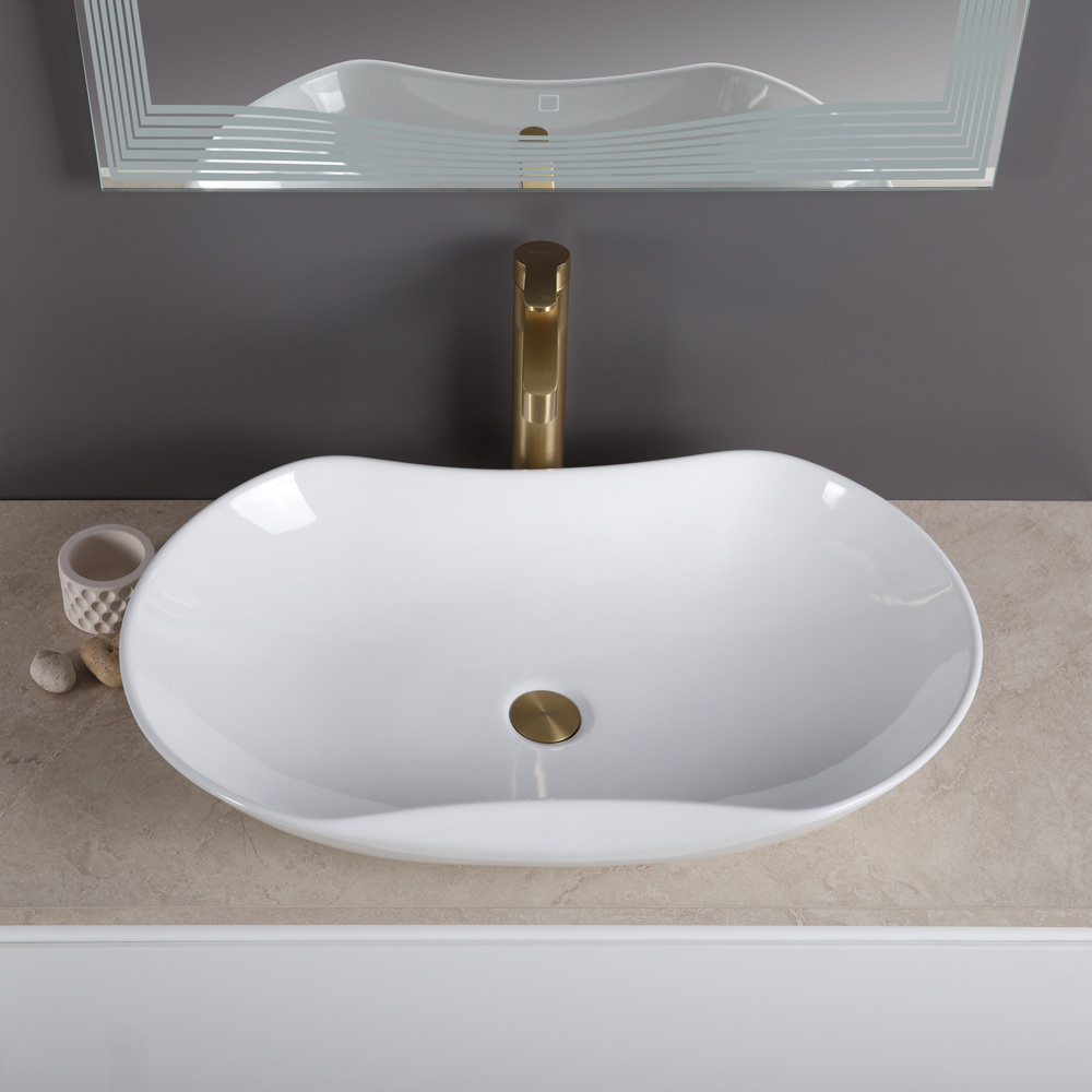 Накладная раковина BelBagno BB1334 41  см белая глянцевая в 100Kran: Широкий выбор и доступные цены.